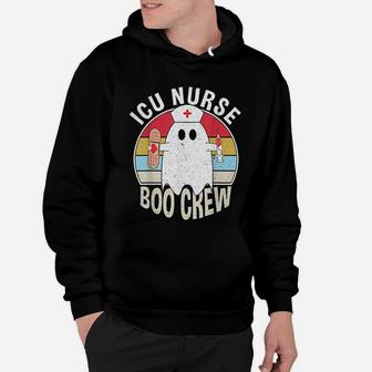 Icu Nurse Boo Crew Ghost Funny Retro Nursing Halloween Hoodie - Seseable