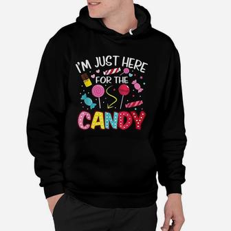Im Just Here For The Candy Funny Halloween Food Hoodie - Seseable