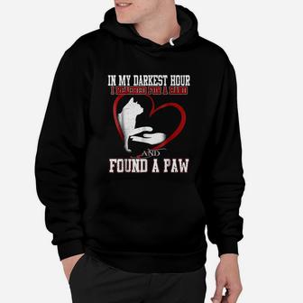 In My Darkest Hour I Found A Cat Paw Gift Mom Wife Hoodie - Seseable