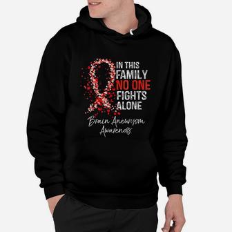 In This Family No One Fights Alone Brain Aneurysm Hoodie - Seseable