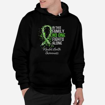 In This Family No One Fights Alone Mental Health Awareness Hoodie - Seseable