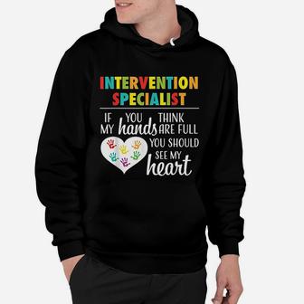 Intervention Specialist Cute Heart Teacher Gift Hoodie - Seseable