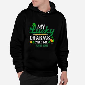 Irish St Patricks Day My Lucky Charms Call Me Flight Nurse Funny Job Title Hoodie - Seseable