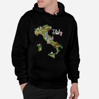 Italy Travel Map Flag Gift Italia Pride Souvenir Vacation Hoodie - Seseable