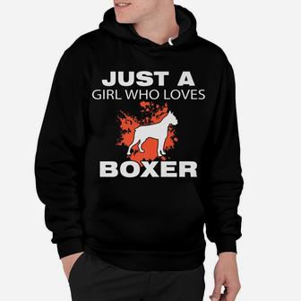 Just A Girl Who Loves Boxer Dog Lovers Funny Hoodie - Seseable