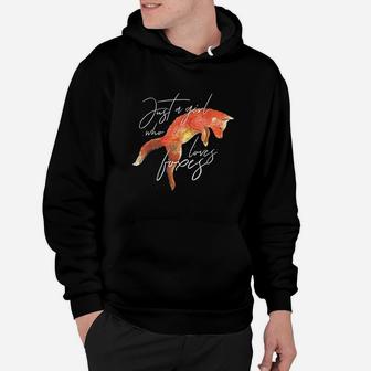 Just A Girl Who Loves Foxes Art Fox Women Gift Hoodie - Seseable