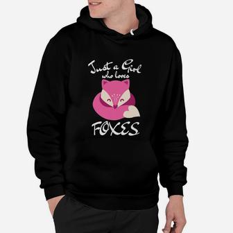 Just A Girl Who Loves Foxes Cute Pink Fox Hoodie - Seseable