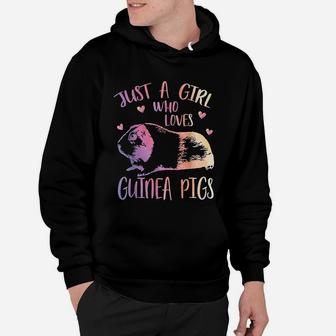 Just A Girl Who Loves Guinea Pigs Watercolor Pig Cute Gift Hoodie - Seseable