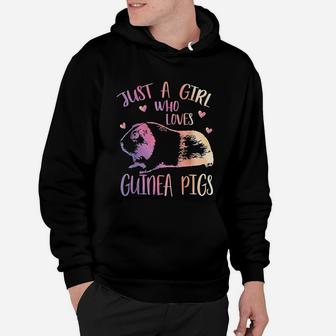 Just A Girl Who Loves Guinea Pigs Watercolor Pig Hoodie - Seseable
