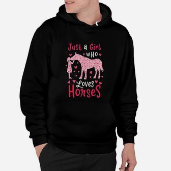 Just A Girl Who Loves Horses Cute Horse Lover Gift Hoodie - Seseable