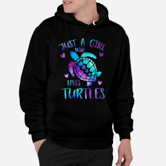Just A Girl Who Loves Turtles Galaxy Space Sea Turtle Gift Hoodie - Seseable