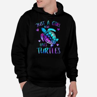 Just A Girl Who Loves Turtles Galaxy Space Sea Turtle Gift Hoodie - Seseable