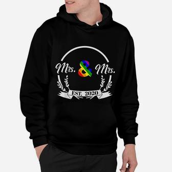 Just Married Wedding Mrs And Mrs Est 2020 Hoodie - Seseable