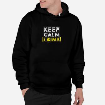 Keep Calm IT BIMS Schwarzes Hoodie, Slogan-Design für Geek-Kultur - Seseable