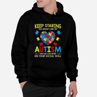 Keep Staring You Might Cure My Autism Puzzle Hoodie - Seseable
