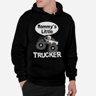 Kids Trucker Boys Mommys Little Trucker Monster Truck Hoodie - Seseable