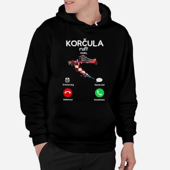 Korčula Ruderboot-Anruf Herren Hoodie in Schwarz, Designermode - Seseable