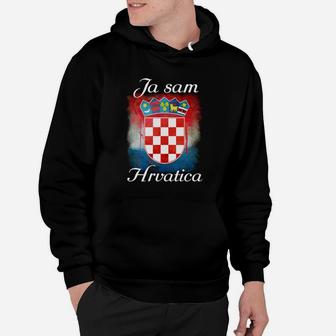 Kroatien Stolz Hoodie Ja sam Hrvatica, Wappen & Flaggenfarben Design - Seseable