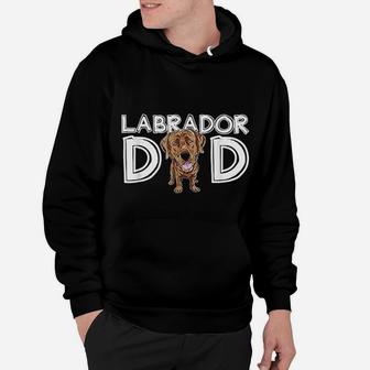 Labrador Dad Chocolate Lab Gift Fathers Day Labrador Hoodie - Seseable