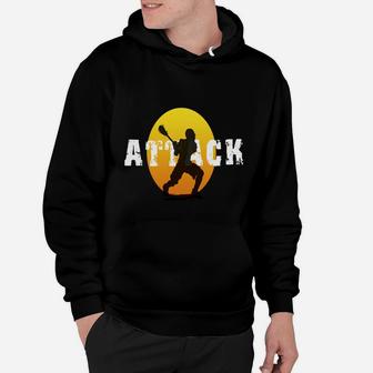 Lacrosse Attack Dark T-shirt Hoodie - Seseable