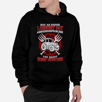 Landwirt Aggressionenprobleme Traktor Hoodie - Seseable