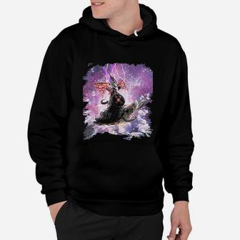 Lazer Warrior Space Cat Riding Turtle With Pizza Hoodie - Seseable