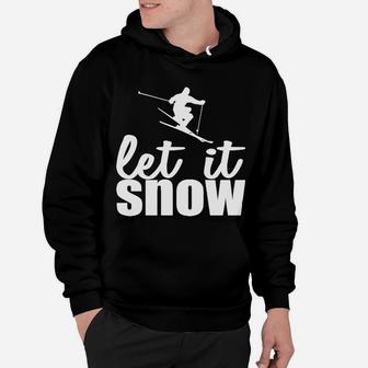 Let It Snow Hoodie für Herren und Damen, Skifahrer Motiv, Ideal für Wintersport - Seseable
