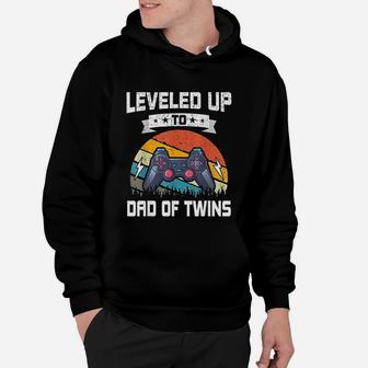 Leveled Up To Dad Of Twins Funny Video Gamer Fathers Day Hoodie - Seseable
