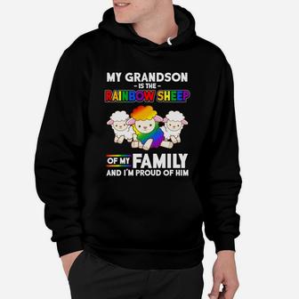 Lgbt My Grandson Is Rainbow Sheep Of Family Proud Hoodie - Seseable