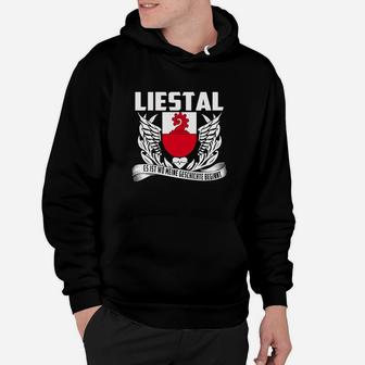Liestal Adler Motiv Hoodie - Schwarzes Herrenshirt mit Stadtwappen - Seseable