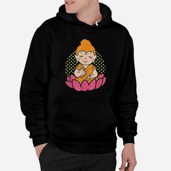 Little Buddha Lotus Flower Be Happy Just Chill Hoodie - Seseable