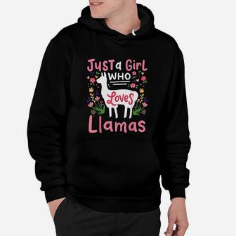 Llama Just A Girl Who Loves Llamas Llama Lover Gift Hoodie - Seseable