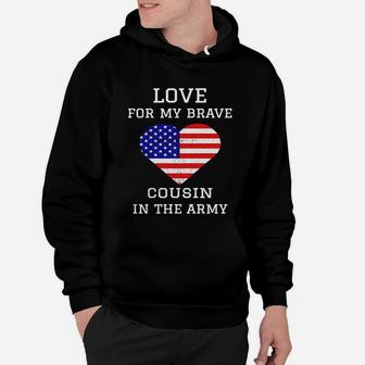 Love For My Brave Cousin In The Army American Heart Hoodie - Seseable