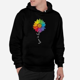 Love Is Love Rainbow Sunflower Lgbt Gay Lesbian Pride Gifts Hoodie - Seseable
