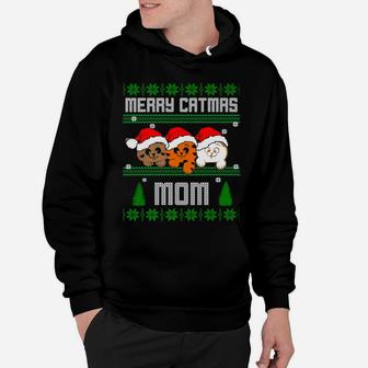 Love Meowy Cat Merry Catmas Christmas Cat Mommy Hoodie - Seseable