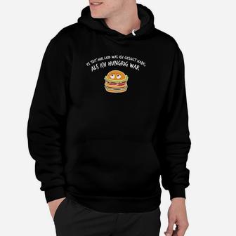 Lustiges Burger Hoodie Es war nicht ich, es war mein Bauch, Schwarz - Seseable