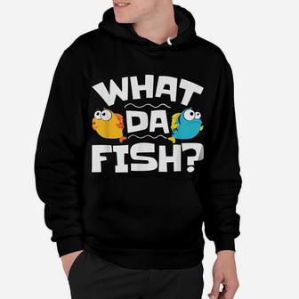 Lustiges Cartoon-Fisch Hoodie, What Da Fish? Spruch Tee - Seseable