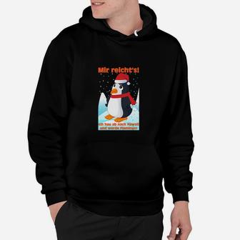 Lustiges Pinguin-Hoodie Mir reicht's! Ich geh schaukeln - Schwarz - Seseable