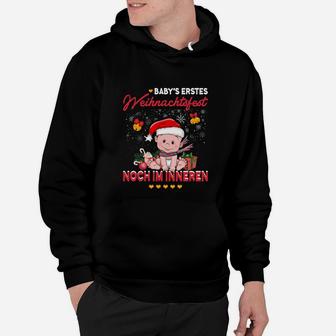 Lustiges Schwangerschafts-Weihnachtsshirt, Babys Erstes Weihnachten Hoodie - Seseable