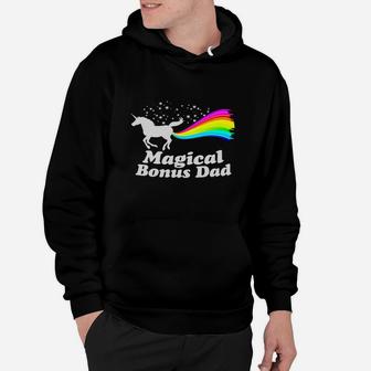 Magical Bonus Dad Unicorn Farting Rainbow T Shirt -funny Tee Black Youth Hoodie - Seseable