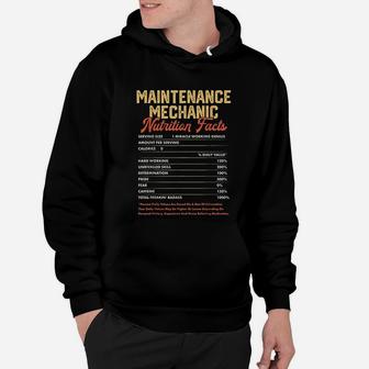 Maintenance Mechanic Nutrition Facts Funny Vintage Hoodie - Seseable
