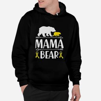 Mama Bear Childhood Awareness Gift Mom Of A Warrior Hoodie - Seseable