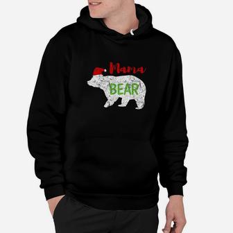 Mama Bear Polar Bear Red Hat Weathered Hoodie - Seseable
