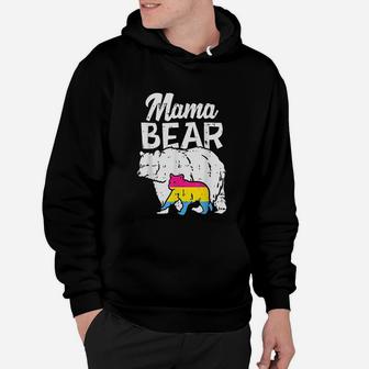 Mama Bear Pride Pan Flag Lgbt Ally Mom Women Gift Hoodie - Seseable