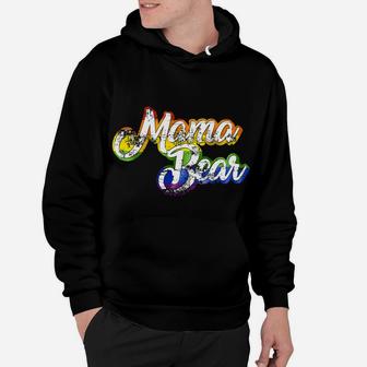 Mama Bear Rainbow Grunge Lgbt Pride Mothers Mom Gift Hoodie - Seseable