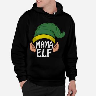 Mama Elf Funny Christmas Ugly Sweater Style Hoodie - Seseable