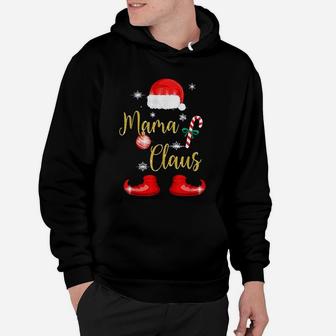 Mama Santa Claus Funny Matching Family Christmas Candy Ball Hoodie - Seseable