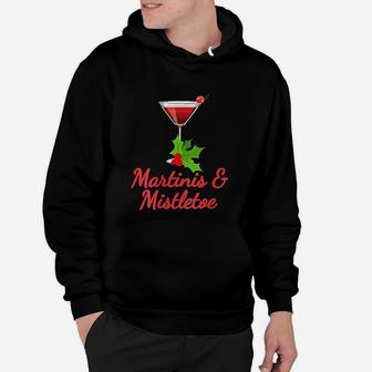 Martinis And Mistletoe Funny Christmas Hoodie - Seseable