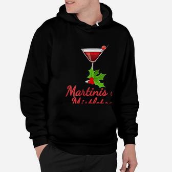 Martinis And Mistletoe Funny Christmas Hoodie - Seseable