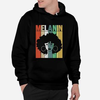 Melanin Vintage Retro Black Afro Woman Queen Gift Hoodie - Seseable